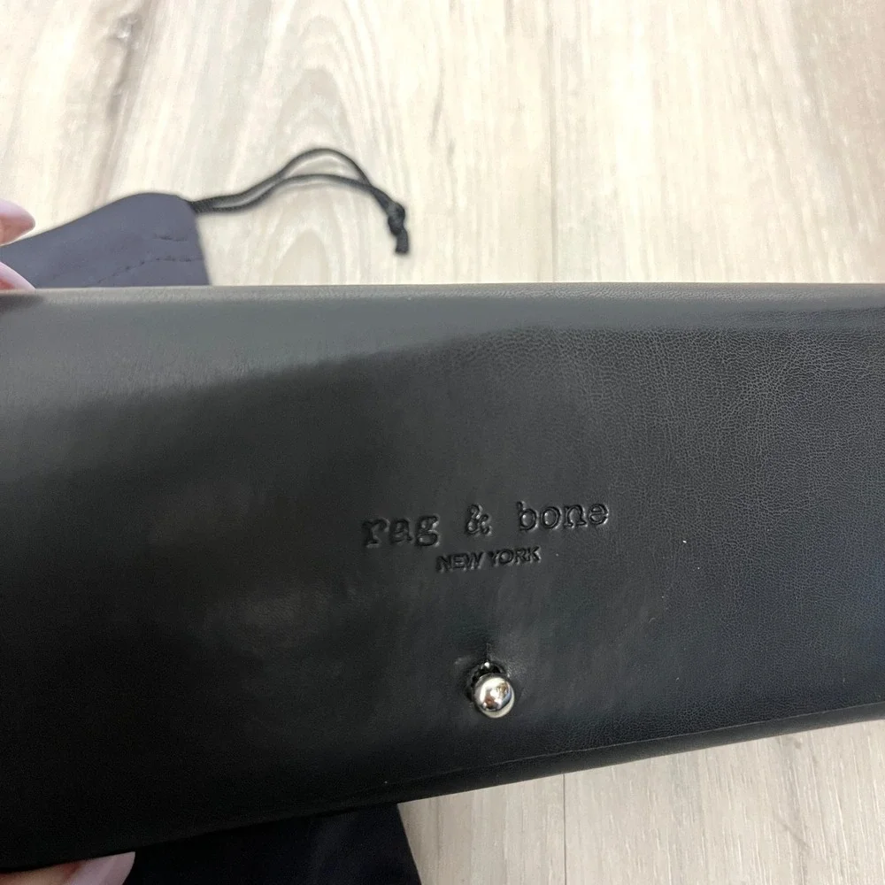 Rag & Bone Black Leather Eyewear Glasses Case with Dust Bag